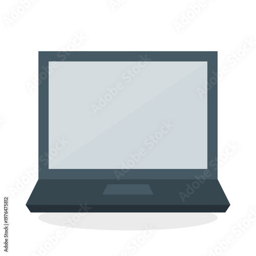 A laptop with a white screen on it