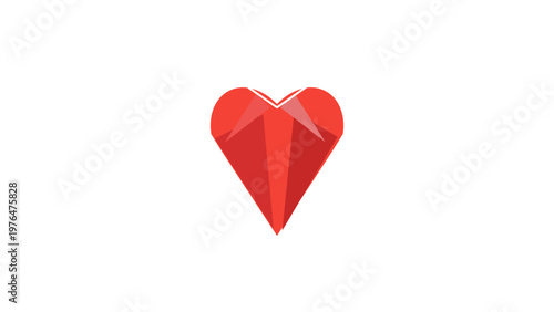A red heart with a white background