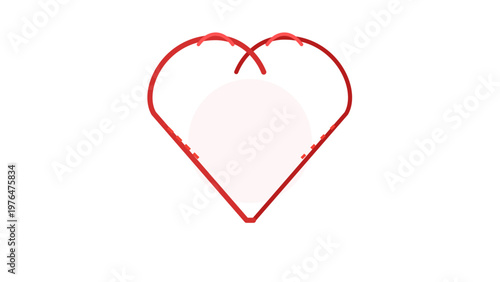 A red heart with a black outline