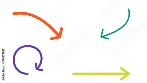 A circle with arrows pointing in different directions