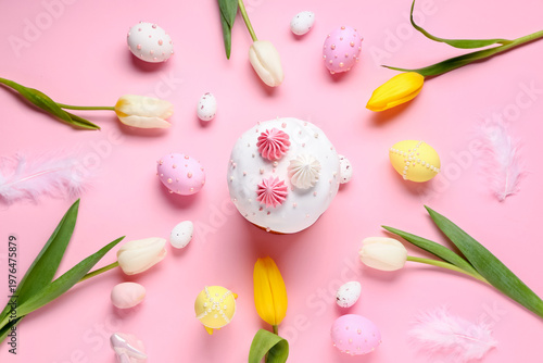 Sweet Easter cake with meri...