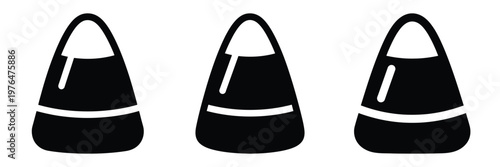 candy corn silhouette set vector illustration