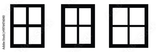 dark window silhouette set vector illustration