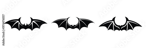 demon wings silhouette set vector illustration