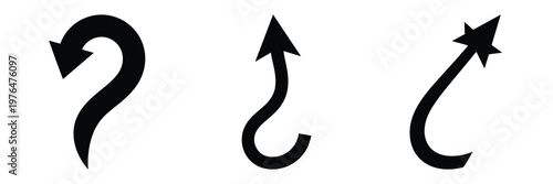 devil tail silhouette set vector illustration