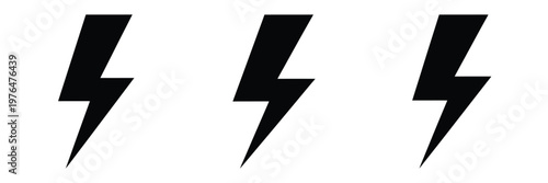 lightning silhouette set vector illustration