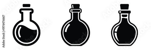 potion bottle silhouette set vector illustration