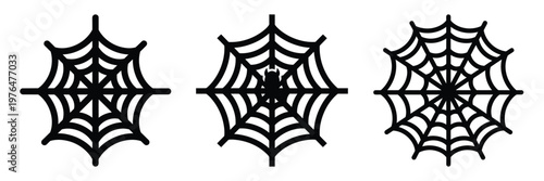 spider web silhouette set vector illustration