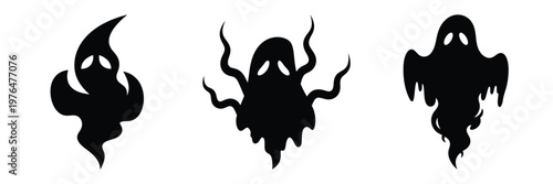 spooky smoke silhouette set vector illustration