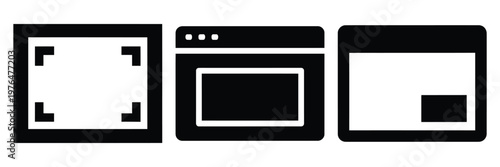 web frame silhouette set vector illustration