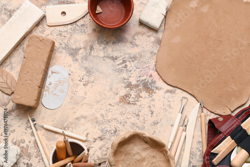 Frame made from clay and sc...