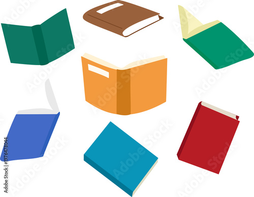 set of colorful books