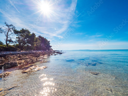 Parzine Beach, Ilovik, Croatia, in springtime