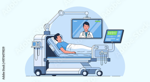 Patient receiving remote medical consultation via advanced technology 1.