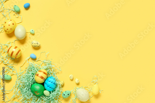 Easter eggs with decorative...