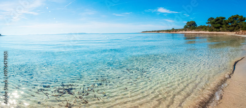 Parzine Beach, Ilovik, Croatia, in springtime