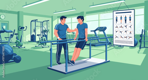 Physical therapist assisting patient with rehabilitation exercises 2.