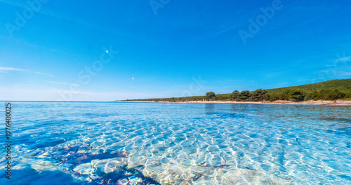 Parzine Beach, Ilovik, Croatia, in springtime