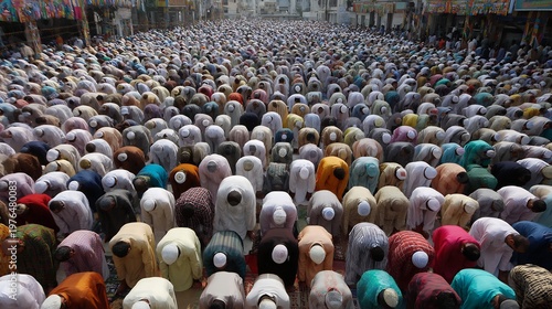 Collective devotion: A multitude in prayerful gathering