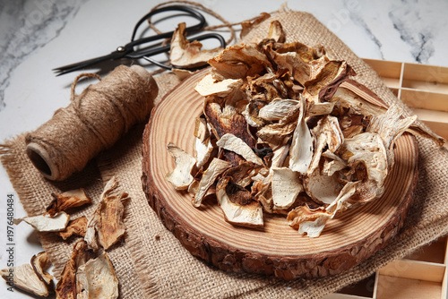 Wooden board with tasty dri...
