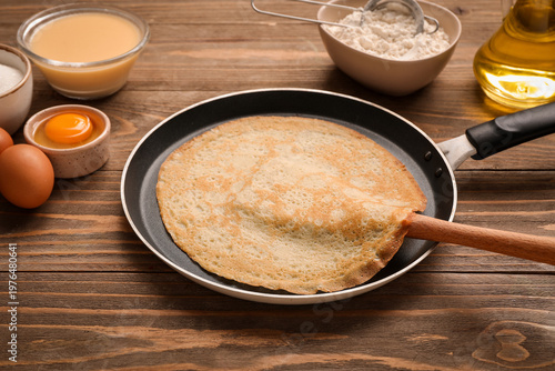 Frying pan with tasty thin ...