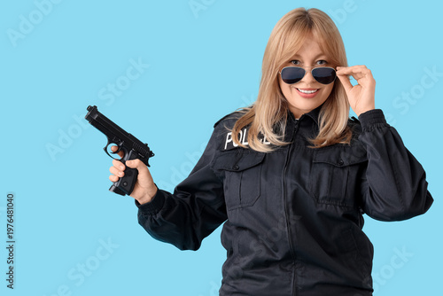 Female police officer with ...