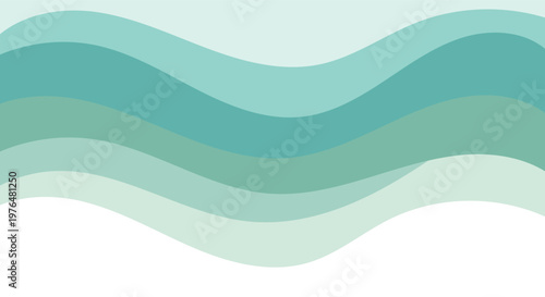 Abstract flowing waves in soothing shades of teal and green create a calming background