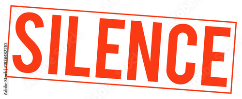 Foto Large red silence stamp on transparent background