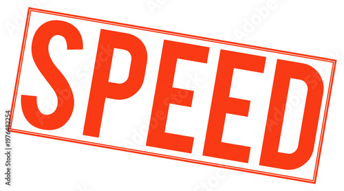 Large red speed stamp on transparent background
