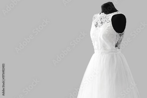 Mannequin with white weddin...