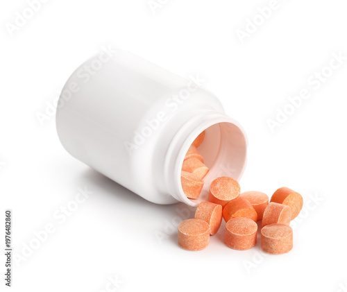 Bottle with vitamin C pills...