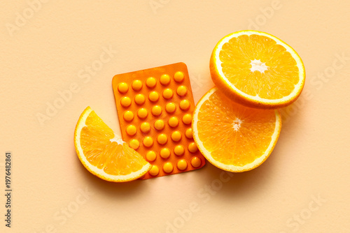 Blister with vitamin C pill...