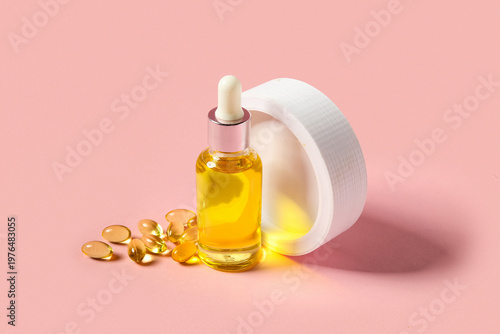 Plaster podium, bottle of c...