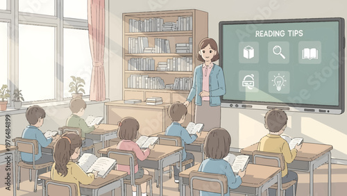 Teacher instructing students in a classroom setting 2.