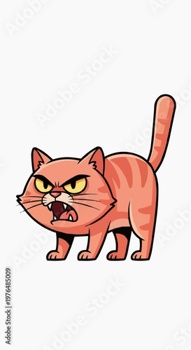 An angry cat with a fierce expression and a menacing look