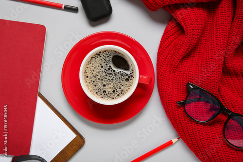 Cup of coffee with eyeglass...