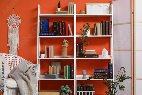 Interior of home library wi...