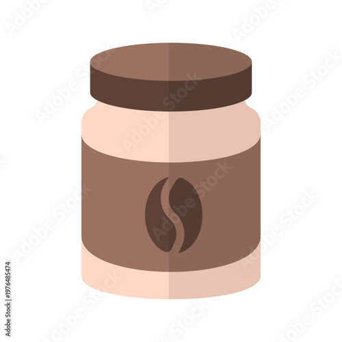 Glass coffee jar roasted beans pantry flat color icon
