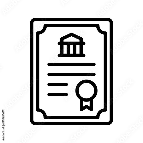 Financial bond investment and fixed income line art icon
