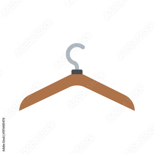 Plastic clothes hanger garment closet flat color icon

