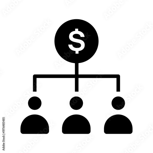 Investment dividend yield and profit share solid glyph icon
