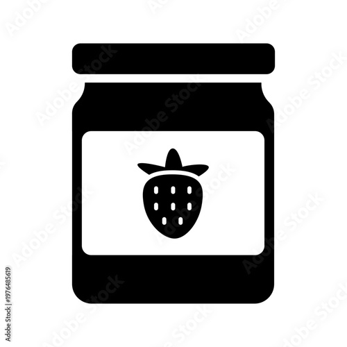 Fruit jam preserve jar kitchen pantry solid glyph icon
