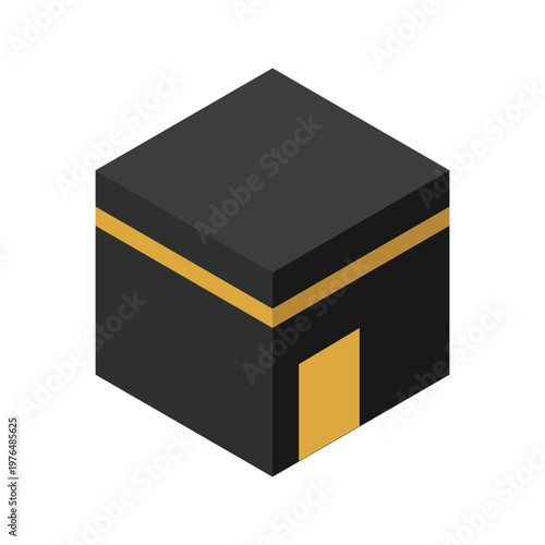 Holly kabba makkah saudi arabia hajj flat color icon
