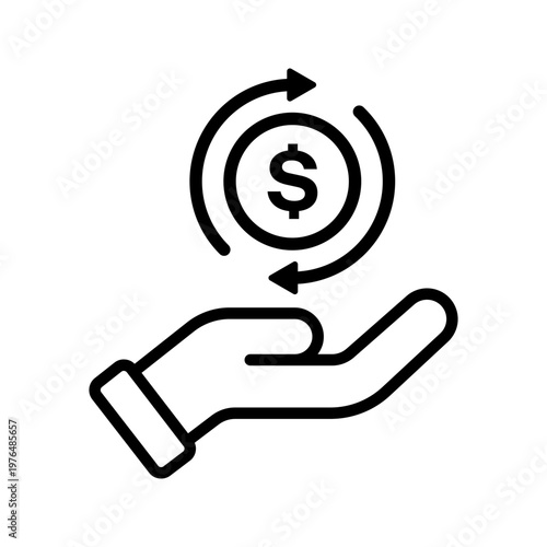 Return on investment ROI financial analytics line art icon
