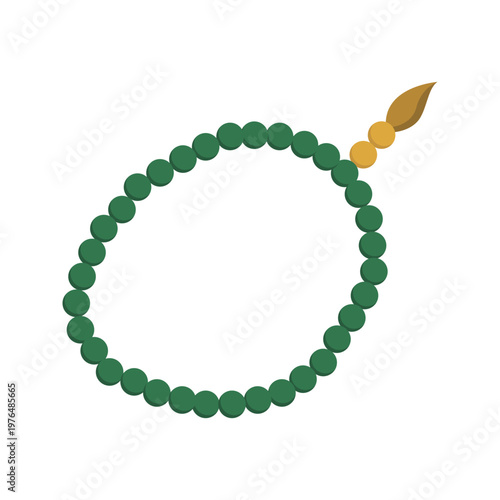 Islamic tasbih prayer beads for dhikr flat color icon
