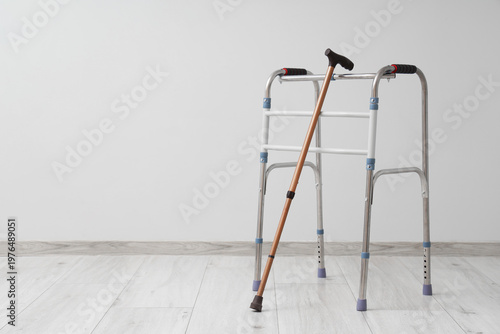 Medical walker with stick n...