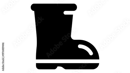 Kids rain boots icon, waterproof footwear for children