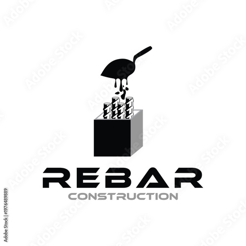 rebar concrete construction logo