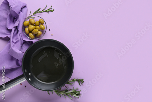 Frying pan, rosemary twigs ...