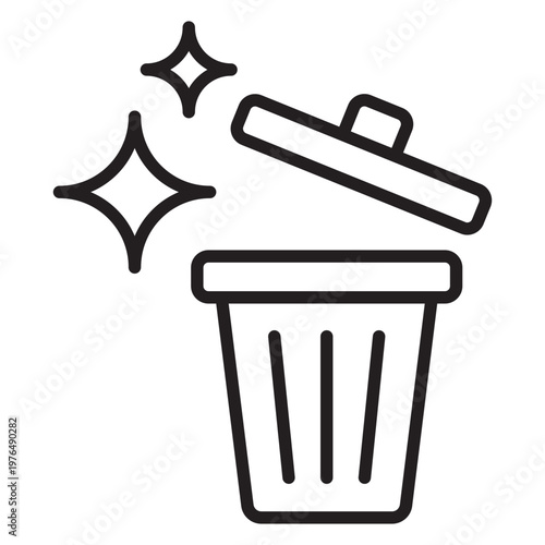 Clean Trash Bin Sparkle Icon